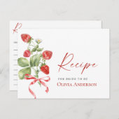 Trendy Waterverf Aardbei Bruids Recept Kaart (Voorkant / Achterkant)