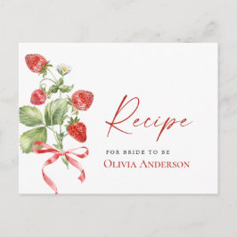 Trendy Waterverf Aardbei Bruids Recept Kaart