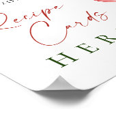 Trendy Waterverf Aardbei Bruids Recept Kaart Poster (Hoek)