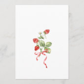 Trendy Waterverf Aardbei Vrijgezellenfeest Menu (Achterkant)