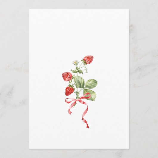 Trendy Waterverf Aardbei Vrijgezellenfeest Menu (Achterkant)