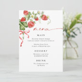 Trendy Waterverf Aardbei Vrijgezellenfeest Menu (Staand voorkant)