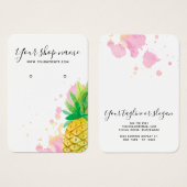 Trendy waterverf ananas oorbel display kaart (Voorkant /achterkant)