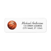 Trendy waterverf basketbal retouradres etiket (Voorkant)
