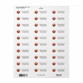 Trendy waterverf basketbal retouradres etiket (Full Sheet)