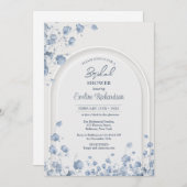 Trendy waterverf blauw wilde bloemen boho boog kaart (Voorkant / Achterkant)