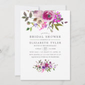 Trendy waterverf bloem bruiloftsshower uitnodiging (Voorkant)