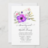 Trendy Waterverf Bloemen Baby shower per Mail Kaart (Voorkant)