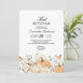 Trendy Waterverf Bloemen & Pompoenen Herfst Kaart (Staand voorkant)