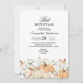 Trendy Waterverf Bloemen & Pompoenen Herfst Kaart (Voorkant)