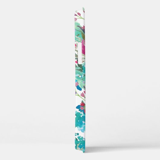 Trendy Waterverf Bloempatroon met elk Monogram Case-Mate iPhone Case (Achterkant / Rechts)