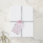 Trendy Waterverf Blush Roze Bloemen Huwelijk Cadeaulabel (Met Touw)