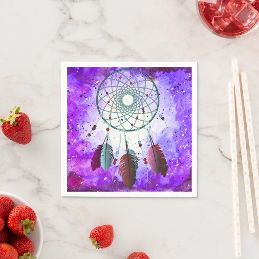 Trendy Waterverf Bohemian Dream Catcher & Nebula Servet (Insitu)