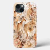 Trendy Waterverf Boho Floral & Fox Case-Mate iPhone Case (Achterkant)