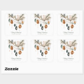 Trendy Waterverf Boho Kerstversieringen Vierkante Sticker (Vel)