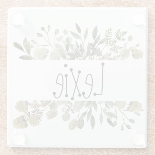 Trendy Waterverf Botanisch aangepast Glazen Onderzetter (Achterkant)