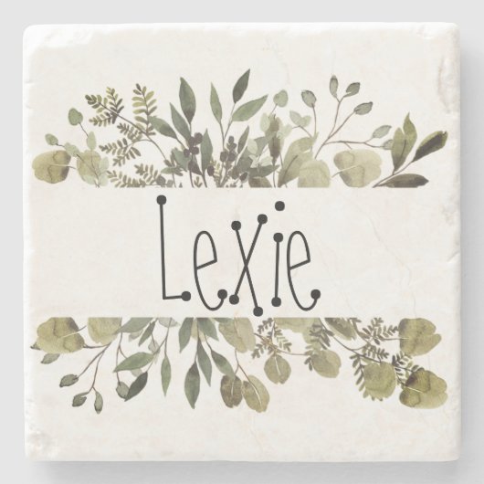 Trendy Waterverf Botanisch Stenen Onderzetter (Voorkant)