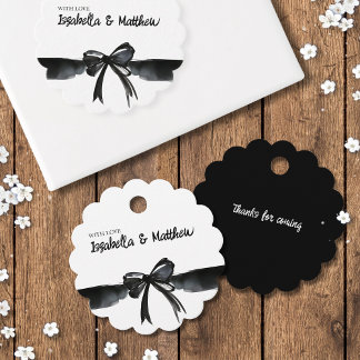 Trendy Waterverf Bow Classic Dank je bruiloft Bedankjes Labels