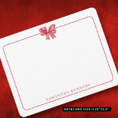 Trendy Waterverf Bow en Border Girly Stationery Notitiekaartje