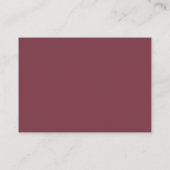 Trendy Waterverf Burgundy Blush Pink Floral  Informatiekaartje (Achterkant)