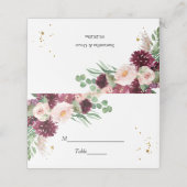 Trendy Waterverf Burgundy Blush Pink Floral Plaatskaartje (Buitenkant ongevouwen)