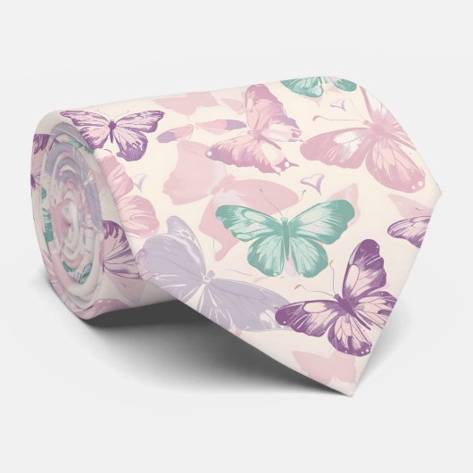 Trendy Waterverf Butterfly Stropdas (Opgerold)