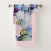 Trendy Waterverf Cactus & Cactus Bloesems Bad Handdoek (Insitu)