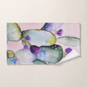 Trendy Waterverf Cactus & Cactus Bloesems Bad Handdoek (Handdoek)