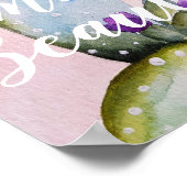 Trendy Waterverf Cactus Creëer Quote Poster (Hoek)