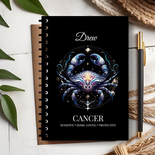 Trendy Waterverf Cancer Zodiac Journal Notitieboek
