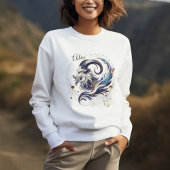 Trendy Waterverf Capricorn Zodiac Sweatshirt