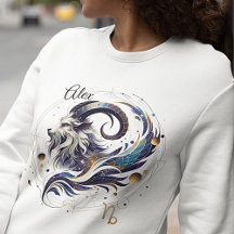 Trendy Waterverf Capricorn Zodiac Sweatshirt