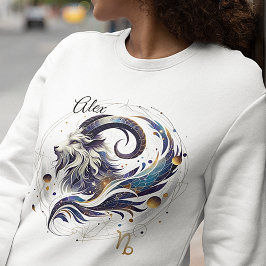 Trendy Waterverf Capricorn Zodiac Sweatshirt