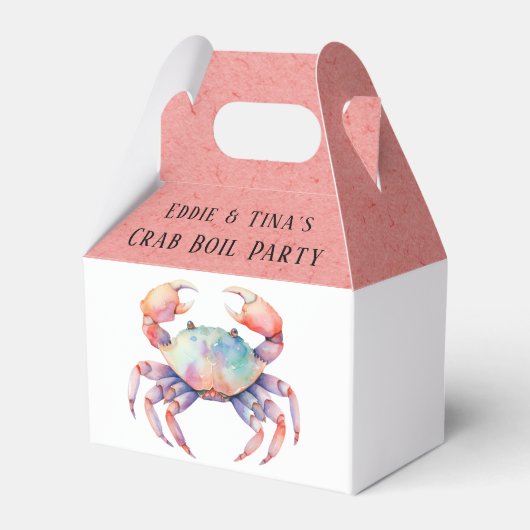 Trendy Waterverf Crab Boil Party Bedankdoosjes (Voorkant Zijde)