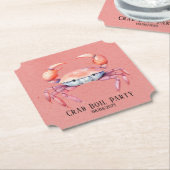 Trendy Waterverf Crab Boil Party / Bedrijf Kartonnen Onderzetters (Gekanteld)