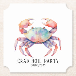 Trendy Waterverf Crab Boil Party / Bedrijf Kartonnen Onderzetters