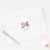 Trendy Waterverf Crab Boil Party Ronde Sticker (Envelop)