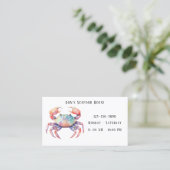 Trendy Waterverf Crab Company / Restaurant Visitekaartje (Staand voorkant)