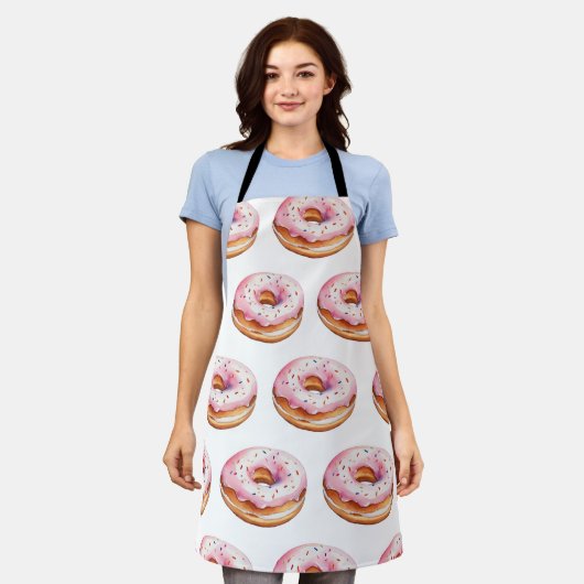 Trendy Waterverf Donut Pattern Schort (Gedragen)