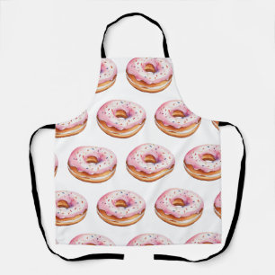 Trendy Waterverf Donut Pattern Schort