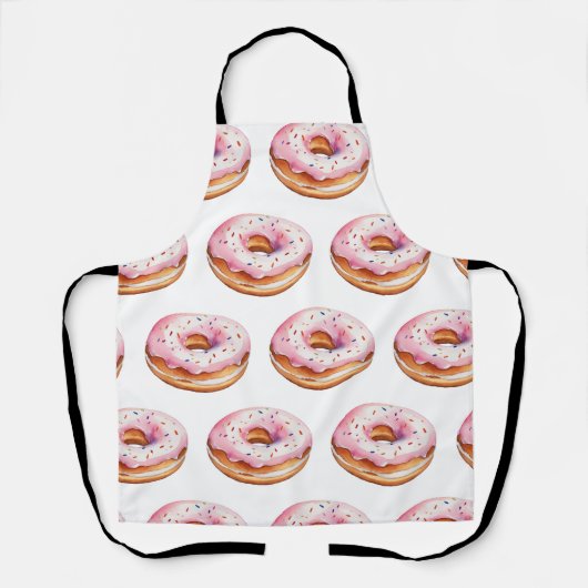 Trendy Waterverf Donut Pattern Schort (Voorkant)