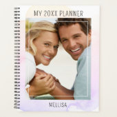 Trendy Waterverf Eén foto naam Sjabloon 2023 Planner (Voorkant)