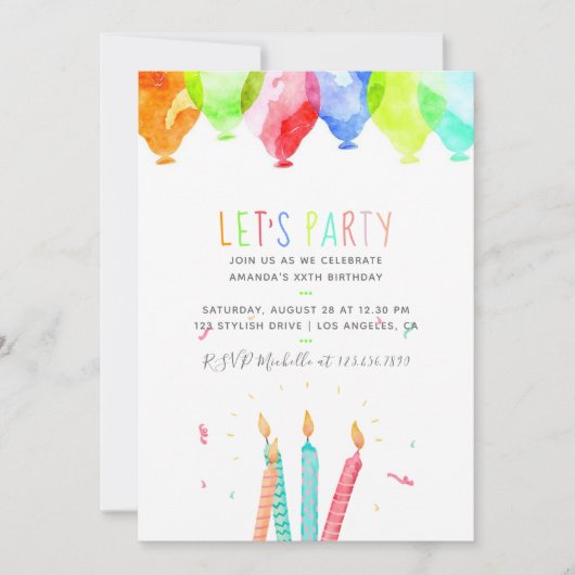 Trendy Waterverf Elke ouderdag nodigt de Partij ui Kaart (Voorkant)