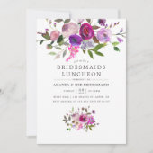 Trendy Waterverf Floral Bridesmaids Luncheon Kaart (Voorkant)