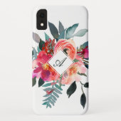 Trendy Waterverf Floral  Fancy Monogram Case-Mate iPhone Case (Achterkant)