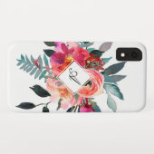 Trendy Waterverf Floral  Fancy Monogram Case-Mate iPhone Case (Achterkant (horizontaal))