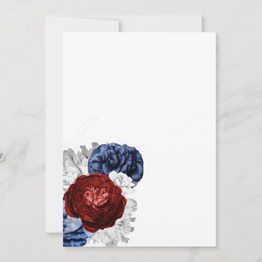 Trendy Waterverf Floral Geometric 4 juli Partij Kaart (Achterkant)