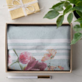 Trendy waterverf floral gestript Decoupage Blauw Tissuepapier (Geschenk)
