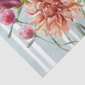 Trendy waterverf floral gestript Decoupage Blauw Tissuepapier (Detail)