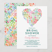 Trendy Waterverf Floral Heart Vrijgezellenfeest Kaart (Voorkant / Achterkant)